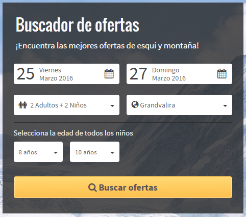 buscador ofertas esqui