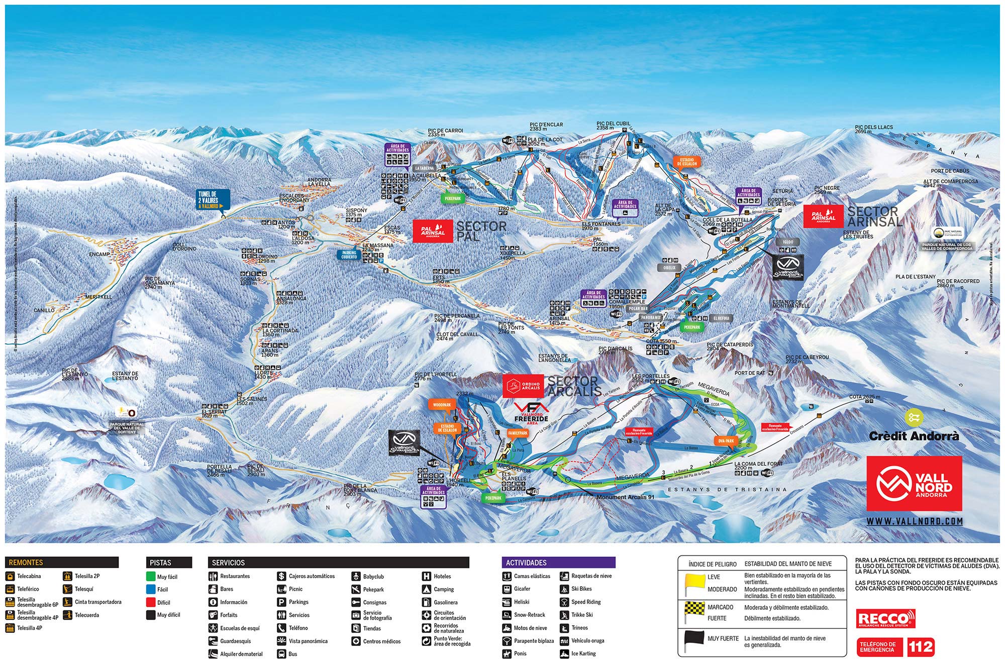 Vallnord mapa de pistas