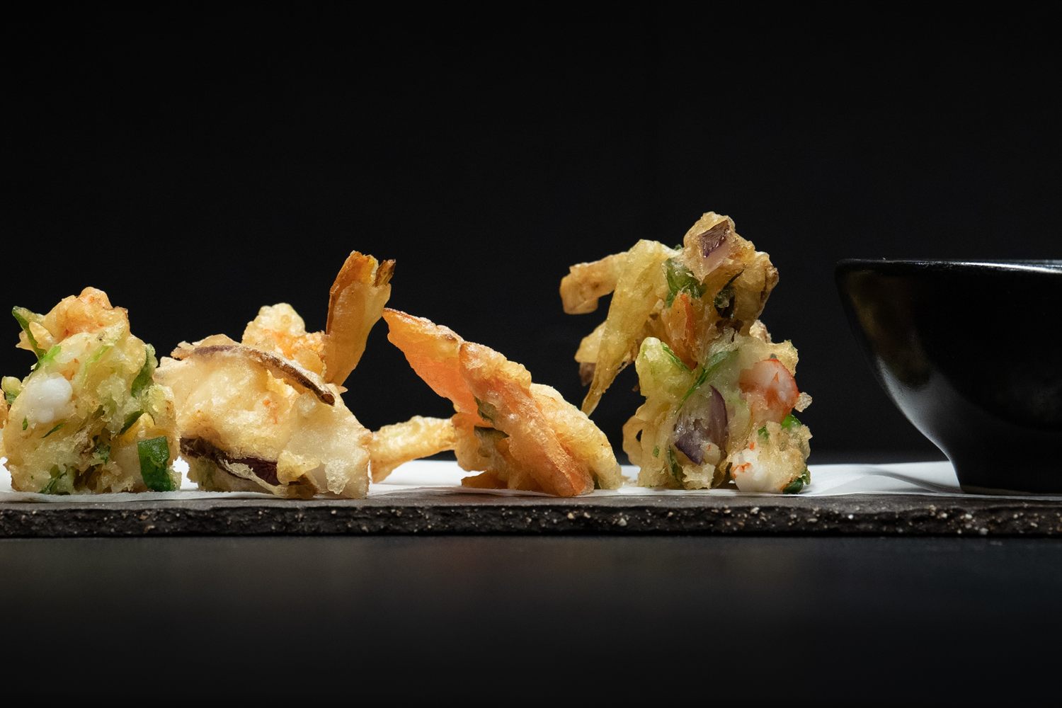Tempura de verduras y gambas en Koy Hermitage, Soldeu